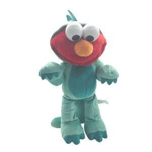 Sesame Street Dino Stomp Elmo Plush 13" Singing Dancing Elmo Tested Works‎